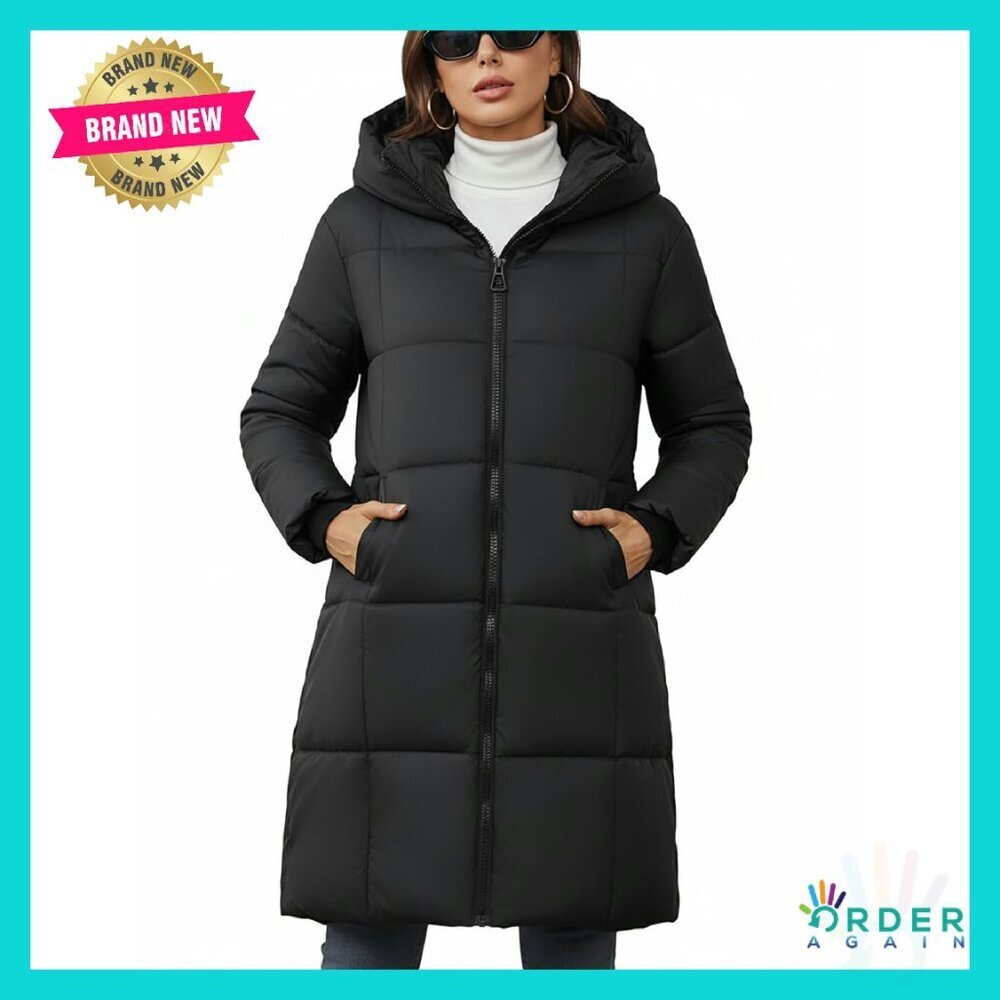 Women's Hooded Long Puffer Coat Winter Warm Lightweight Quilted Jacket